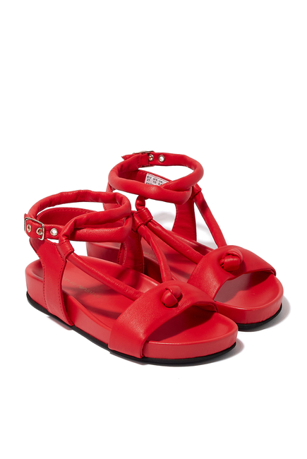 Kids Nappa Leather Sandals with Knot